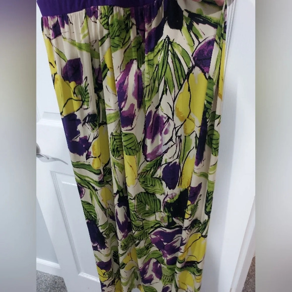Lane Bryant Yellow, Purple and Green Floral Sleeveless Maxi Dress in Size 18/20 - Picture 7 of 12